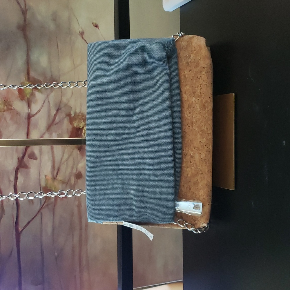 Chico's Denim and Cork Crossbody Handbag NWT